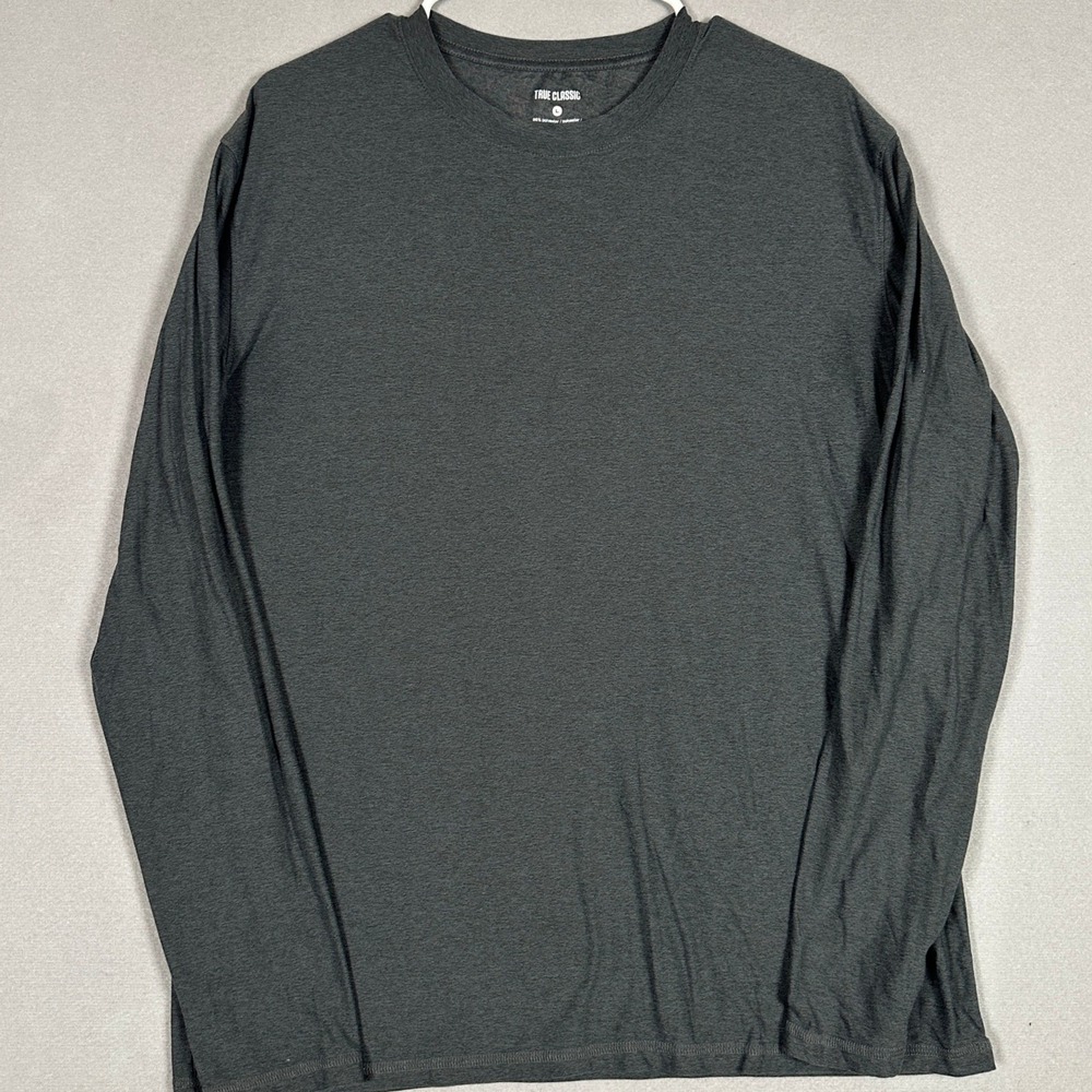 True Classic T-Shirt Mens Large Crew Neck Dark Grey Performance Long Sleeve Tee